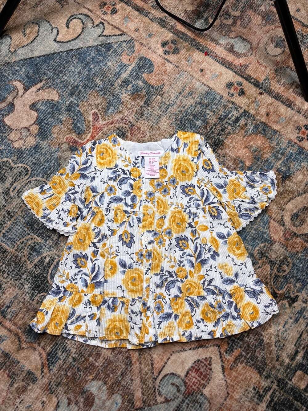 Tommy Bahama Baby Girl Floral Tiered Button-Front Top
